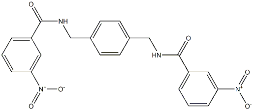 3-nitro-N-{4-[({3-nitrobenzoyl}amino)methyl]benzyl}benzamide 化学構造式