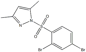 1-[(2,4-dibromophenyl)sulfonyl]-3,5-dimethyl-1H-pyrazole,,结构式