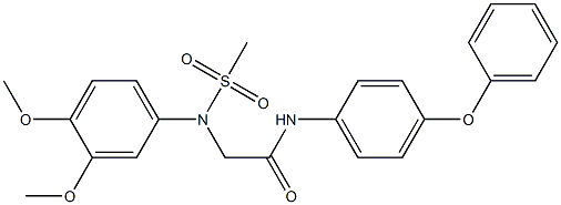 2-[3,4-dimethoxy(methylsulfonyl)anilino]-N-(4-phenoxyphenyl)acetamide,,结构式