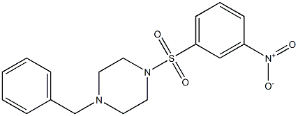 1-benzyl-4-({3-nitrophenyl}sulfonyl)piperazine Structure