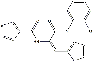 N-[1-[(2-methoxyanilino)carbonyl]-2-(2-thienyl)vinyl]-3-thiophenecarboxamide,,结构式