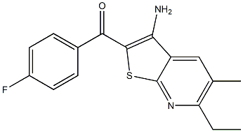 (3-amino-6-ethyl-5-methylthieno[2,3-b]pyridin-2-yl)(4-fluorophenyl)methanone,,结构式