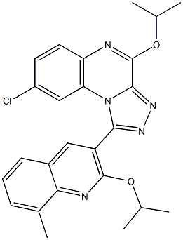 8-chloro-4-isopropoxy-1-(2-isopropoxy-8-methyl-3-quinolinyl)[1,2,4]triazolo[4,3-a]quinoxaline Struktur