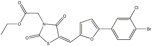 ethyl (5-{[5-(4-bromo-3-chlorophenyl)-2-furyl]methylene}-2,4-dioxo-1,3-thiazolidin-3-yl)acetate