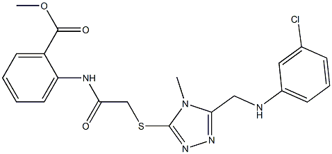 methyl 2-{[({5-[(3-chloroanilino)methyl]-4-methyl-4H-1,2,4-triazol-3-yl}sulfanyl)acetyl]amino}benzoate Structure