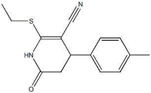 2-(ethylsulfanyl)-4-(4-methylphenyl)-6-oxo-1,4,5,6-tetrahydro-3-pyridinecarbonitrile 化学構造式