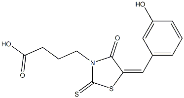 4-[5-(3-hydroxybenzylidene)-4-oxo-2-thioxo-1,3-thiazolidin-3-yl]butanoic acid Structure