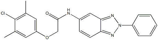 2-(4-chloro-3,5-dimethylphenoxy)-N-(2-phenyl-2H-1,2,3-benzotriazol-5-yl)acetamide Structure