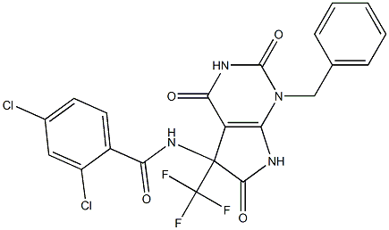 N-[1-benzyl-2,4,6-trioxo-5-(trifluoromethyl)-2,3,4,5,6,7-hexahydro-1H-pyrrolo[2,3-d]pyrimidin-5-yl]-2,4-dichlorobenzamide Structure