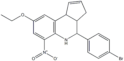 4-(4-bromophenyl)-8-ethoxy-6-nitro-3a,4,5,9b-tetrahydro-3H-cyclopenta[c]quinoline Struktur