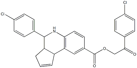 2-(4-chlorophenyl)-2-oxoethyl 4-(4-chlorophenyl)-3a,4,5,9b-tetrahydro-3H-cyclopenta[c]quinoline-8-carboxylate 结构式