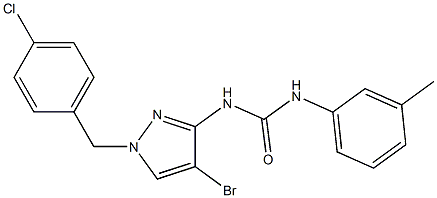 N-[4-bromo-1-(4-chlorobenzyl)-1H-pyrazol-3-yl]-N'-(3-methylphenyl)urea Structure
