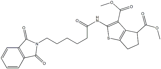 dimethyl 2-{[6-(1,3-dioxo-1,3-dihydro-2H-isoindol-2-yl)hexanoyl]amino}-5,6-dihydro-4H-cyclopenta[b]thiophene-3,4-dicarboxylate