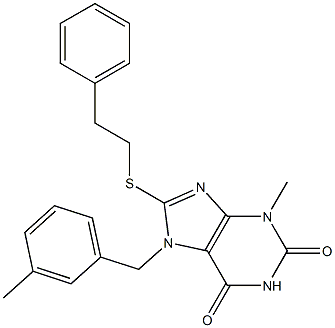 3-methyl-7-[(3-methylphenyl)methyl]-8-[(2-phenylethyl)sulfanyl]-3,7-dihydro-1H-purine-2,6-dione