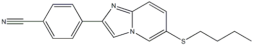 4-[6-(butylsulfanyl)imidazo[1,2-a]pyridin-2-yl]benzonitrile Struktur