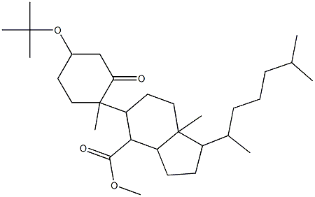 methyl 5-(4-tert-butoxy-1-methyl-2-oxocyclohexyl)-1-(1,5-dimethylhexyl)-7a-methyloctahydro-1H-indene-4-carboxylate 化学構造式
