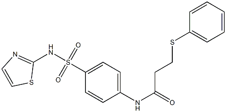 3-(phenylsulfanyl)-N-{4-[(1,3-thiazol-2-ylamino)sulfonyl]phenyl}propanamide Struktur
