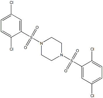1,4-bis[(2,5-dichlorophenyl)sulfonyl]piperazine,,结构式