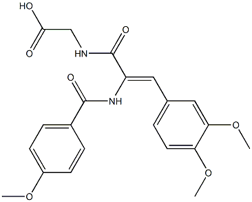 ({3-(3,4-dimethoxyphenyl)-2-[(4-methoxybenzoyl)amino]acryloyl}amino)acetic acid|