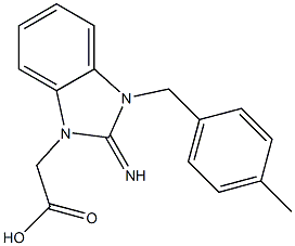 [2-imino-3-(4-methylbenzyl)-2,3-dihydro-1H-benzimidazol-1-yl]acetic acid Struktur