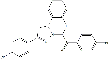 (4-bromophenyl)[2-(4-chlorophenyl)-1,10b-dihydropyrazolo[1,5-c][1,3]benzoxazin-5-yl]methanone Structure