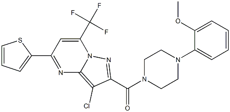 3-chloro-2-{[4-(2-methoxyphenyl)-1-piperazinyl]carbonyl}-5-(2-thienyl)-7-(trifluoromethyl)pyrazolo[1,5-a]pyrimidine Structure