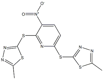  3-nitro-2,6-bis[(5-methyl-1,3,4-thiadiazol-2-yl)sulfanyl]pyridine