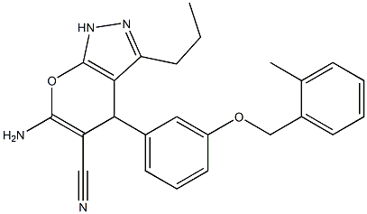 6-amino-4-{3-[(2-methylbenzyl)oxy]phenyl}-3-propyl-1,4-dihydropyrano[2,3-c]pyrazole-5-carbonitrile