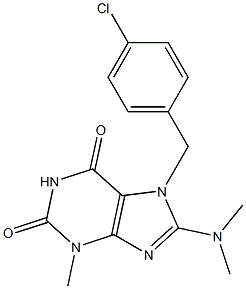 7-[(4-chlorophenyl)methyl]-8-(dimethylamino)-3-methyl-3,7-dihydro-1H-purine-2,6-dione 结构式