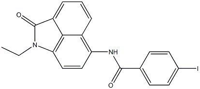 N-(1-ethyl-2-oxo-1,2-dihydrobenzo[cd]indol-6-yl)-4-iodobenzamide 结构式