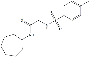 N-cycloheptyl-2-{[(4-methylphenyl)sulfonyl]amino}acetamide 结构式