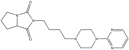 2-{4-[4-(2-pyrimidinyl)-1-piperazinyl]butyl}tetrahydro-1H-pyrrolo[1,2-c]imidazole-1,3(2H)-dione,,结构式