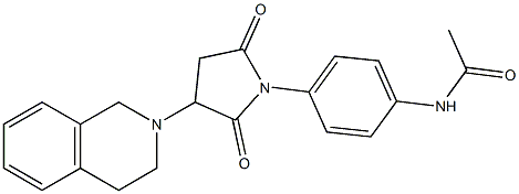 N-{4-[3-(3,4-dihydro-2(1H)-isoquinolinyl)-2,5-dioxo-1-pyrrolidinyl]phenyl}acetamide,,结构式