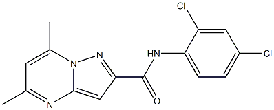 N-(2,4-dichlorophenyl)-5,7-dimethylpyrazolo[1,5-a]pyrimidine-2-carboxamide,,结构式