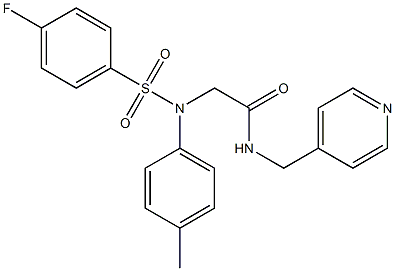 2-{[(4-fluorophenyl)sulfonyl]-4-methylanilino}-N-(4-pyridinylmethyl)acetamide 结构式