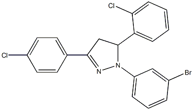 1-(3-bromophenyl)-5-(2-chlorophenyl)-3-(4-chlorophenyl)-4,5-dihydro-1H-pyrazole Structure