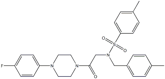 N-{2-[4-(4-fluorophenyl)-1-piperazinyl]-2-oxoethyl}-4-methyl-N-(4-methylbenzyl)benzenesulfonamide Struktur