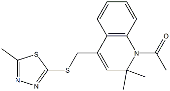 1-acetyl-2,2-dimethyl-4-{[(5-methyl-1,3,4-thiadiazol-2-yl)sulfanyl]methyl}-1,2-dihydroquinoline Structure