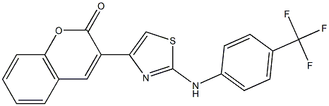 3-{2-[4-(trifluoromethyl)anilino]-1,3-thiazol-4-yl}-2H-chromen-2-one,,结构式