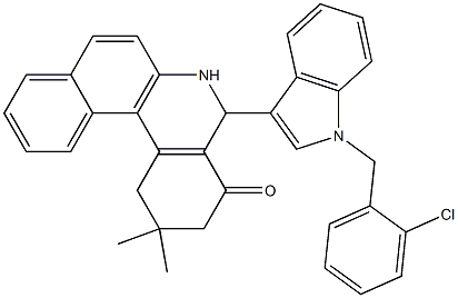 5-[1-(2-chlorobenzyl)-1H-indol-3-yl]-2,2-dimethyl-2,3,5,6-tetrahydrobenzo[a]phenanthridin-4(1H)-one,,结构式