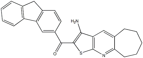 (3-amino-6,7,8,9-tetrahydro-5H-cyclohepta[b]thieno[3,2-e]pyridin-2-yl)(9H-fluoren-3-yl)methanone Struktur