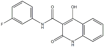 N-(3-fluorophenyl)-4-hydroxy-2-oxo-1,2-dihydro-3-quinolinecarboxamide 化学構造式