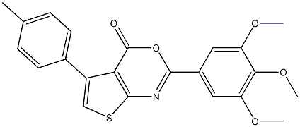 5-(4-methylphenyl)-2-(3,4,5-trimethoxyphenyl)-4H-thieno[2,3-d][1,3]oxazin-4-one Struktur
