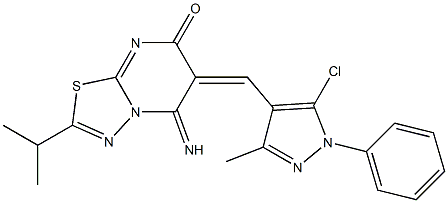 6-[(5-chloro-3-methyl-1-phenyl-1H-pyrazol-4-yl)methylene]-5-imino-2-isopropyl-5,6-dihydro-7H-[1,3,4]thiadiazolo[3,2-a]pyrimidin-7-one