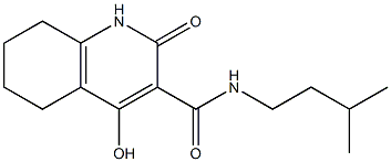 4-hydroxy-N-isopentyl-2-oxo-1,2,5,6,7,8-hexahydro-3-quinolinecarboxamide,,结构式