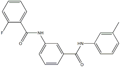 2-fluoro-N-[3-(3-toluidinocarbonyl)phenyl]benzamide 结构式