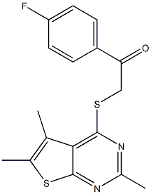 1-(4-fluorophenyl)-2-[(2,5,6-trimethylthieno[2,3-d]pyrimidin-4-yl)sulfanyl]ethanone Structure