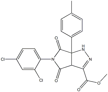 methyl 5-(2,4-dichlorophenyl)-6a-(4-methylphenyl)-4,6-dioxo-1,3a,4,5,6,6a-hexahydropyrrolo[3,4-c]pyrazole-3-carboxylate Structure