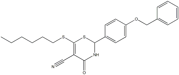 2-[4-(benzyloxy)phenyl]-6-(hexylsulfanyl)-4-oxo-3,4-dihydro-2H-1,3-thiazine-5-carbonitrile