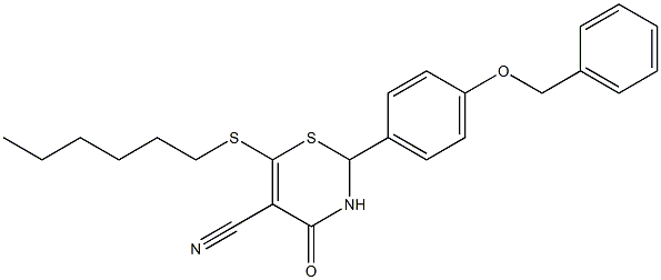  2-[4-(benzyloxy)phenyl]-6-(hexylsulfanyl)-4-oxo-3,4-dihydro-2H-1,3-thiazine-5-carbonitrile